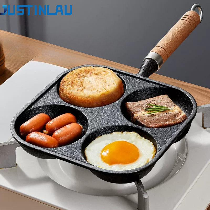 Crepe Pan Nonstick - JUSTINLAU 2/4-Hole Omelette Pot Home Cast