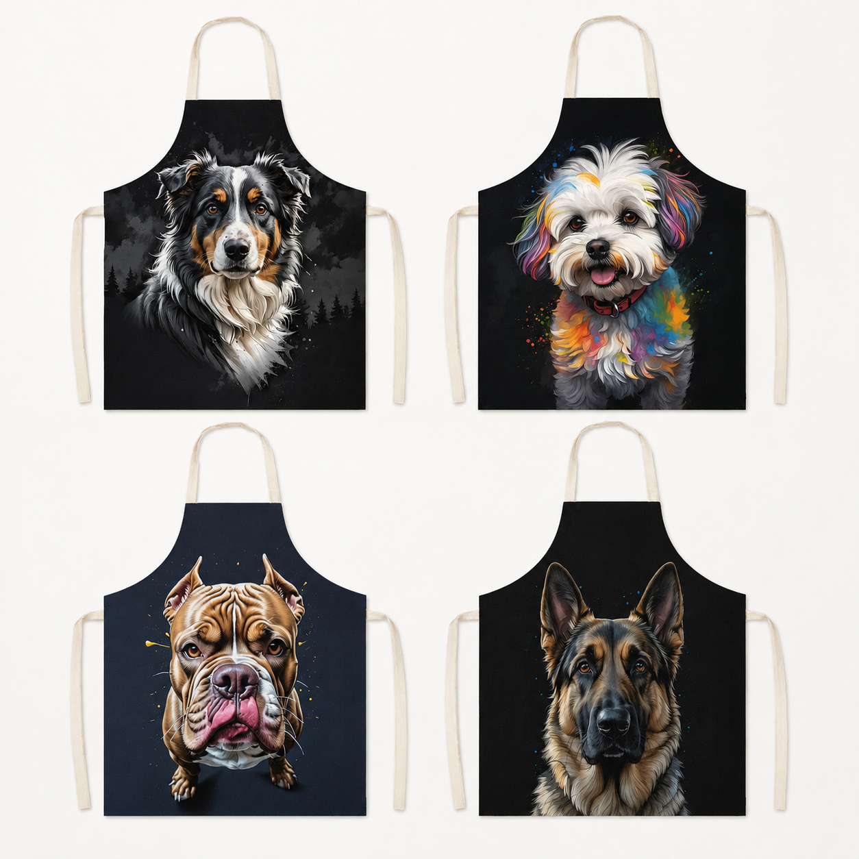 Artistic Dog Portrait Linen Sl - Home Cooking For Dogs recensie en prijs