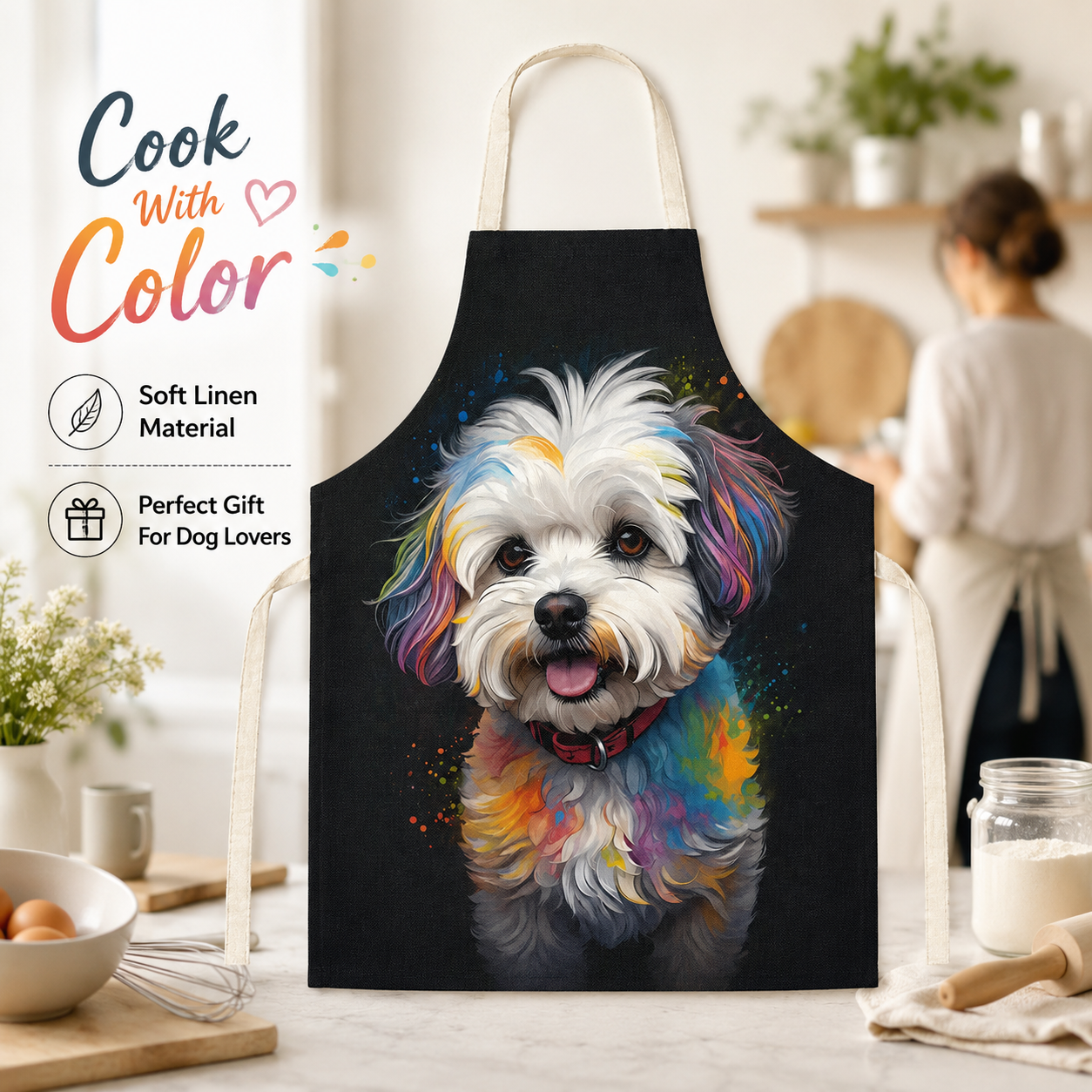 Artistic Dog Portrait Linen Sl - Home Cooking For Dogs recensie en prijs