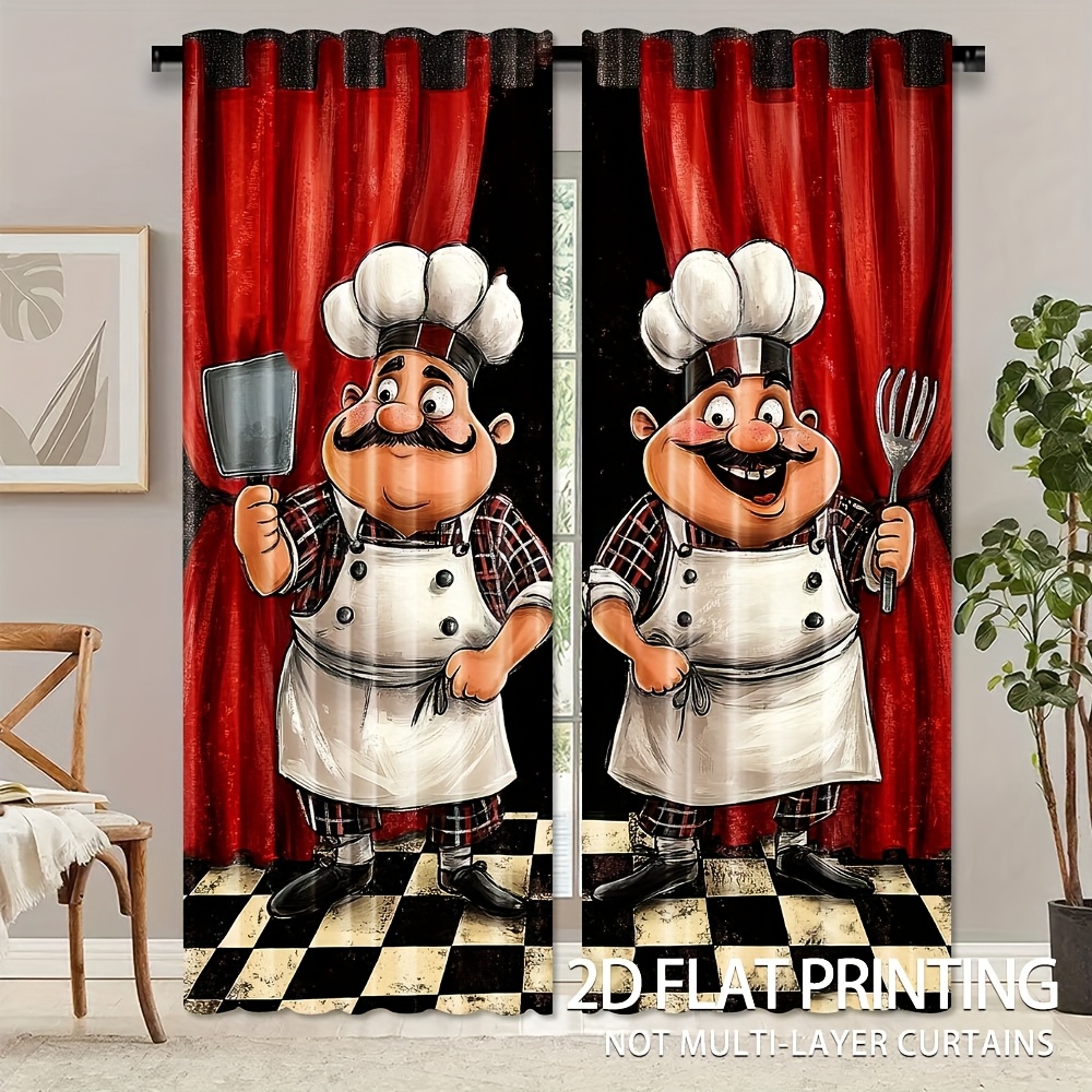 2pcs Chef Kitchen Curtains - F - Home Cooking Youtube recensie en prijs