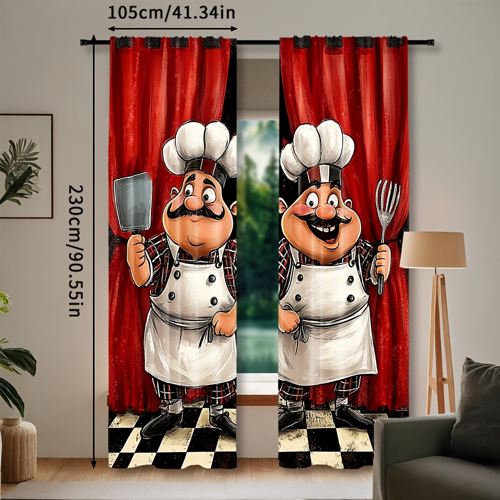 2pcs Chef Kitchen Curtains - F - Home Cooking Youtube recensie en prijs