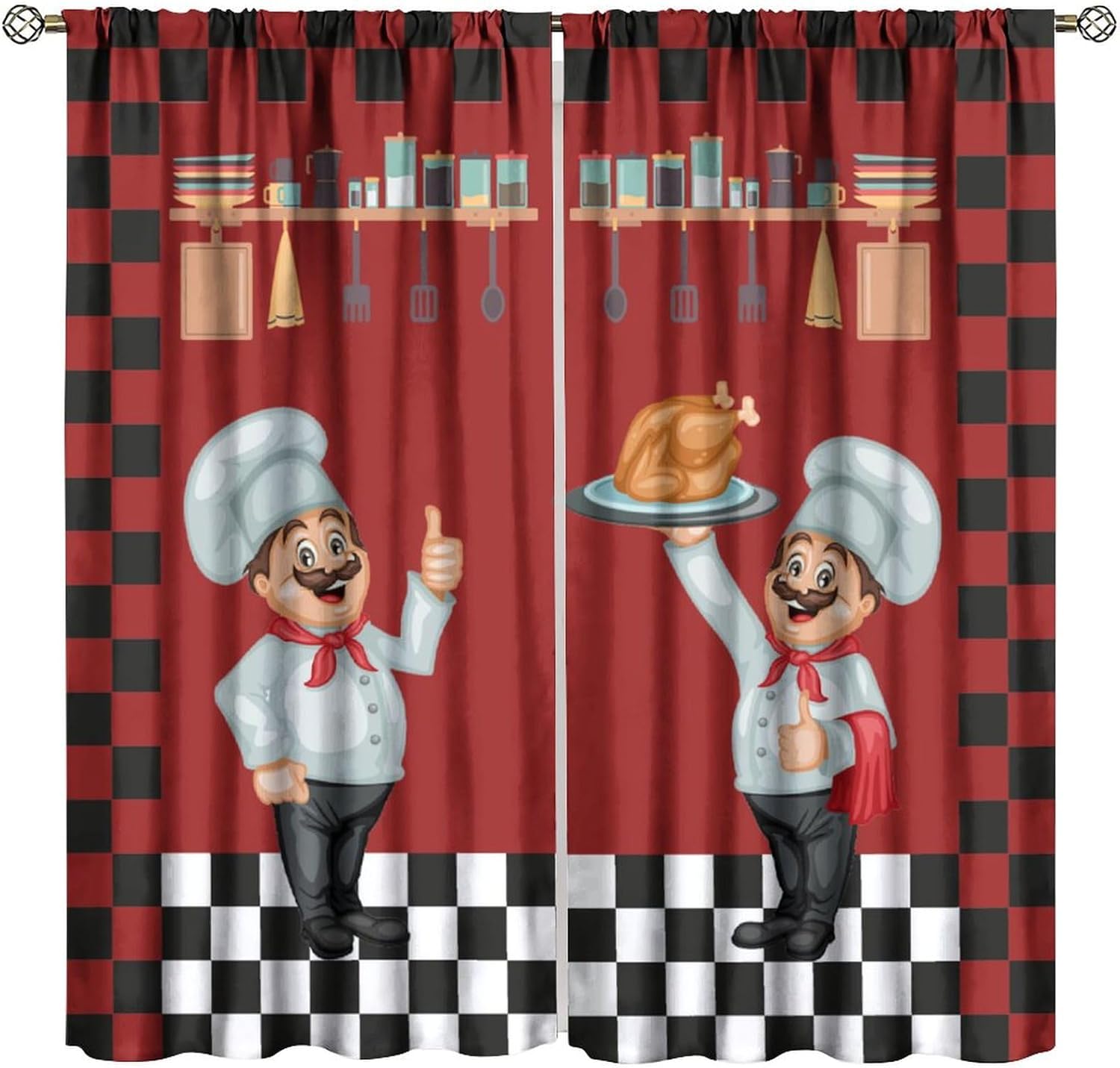 Chef Kitchen Curtains, Modern  - Home Cooking Youtube recensie en prijs
