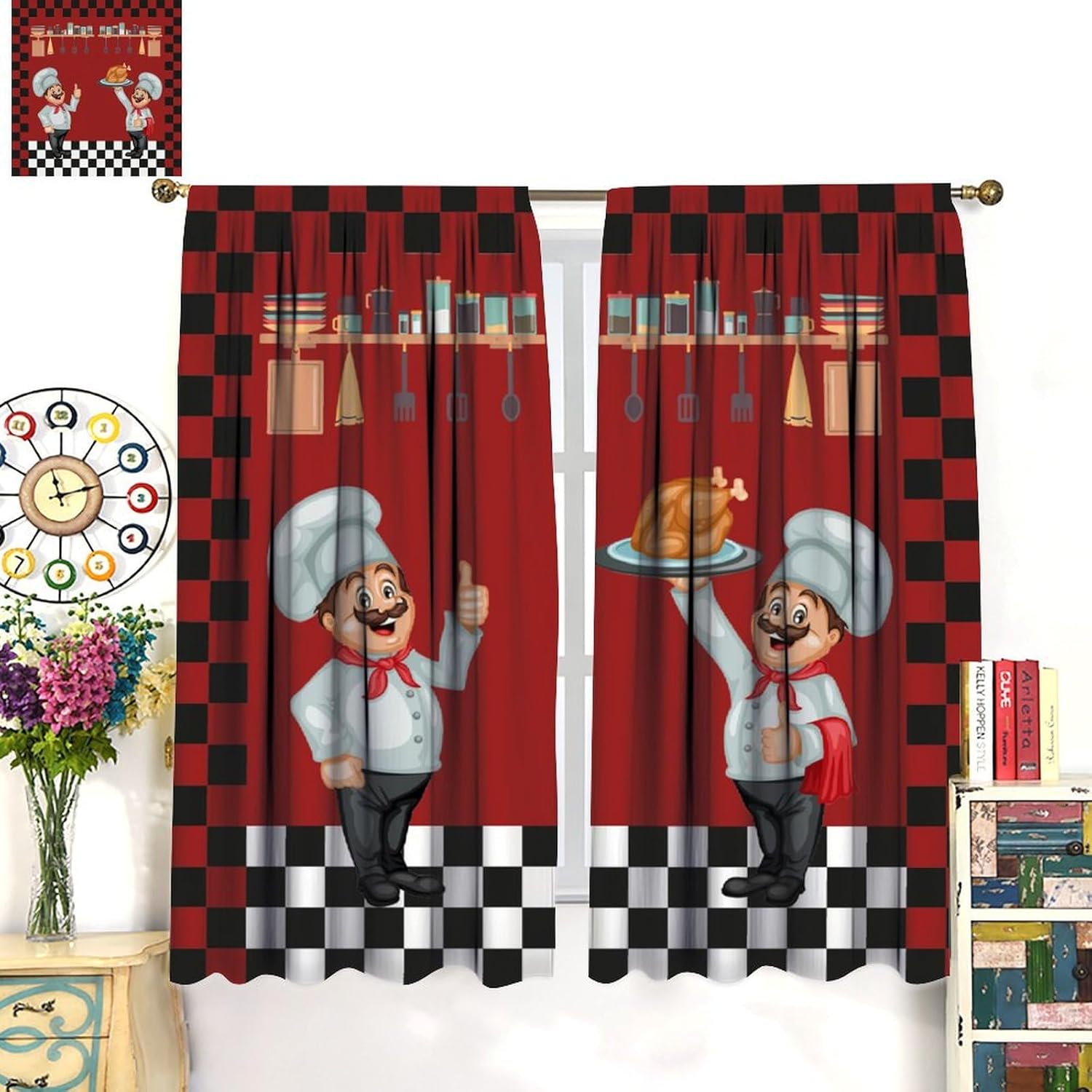Chef Kitchen Curtains, Modern  - Home Cooking Youtube recensie en prijs