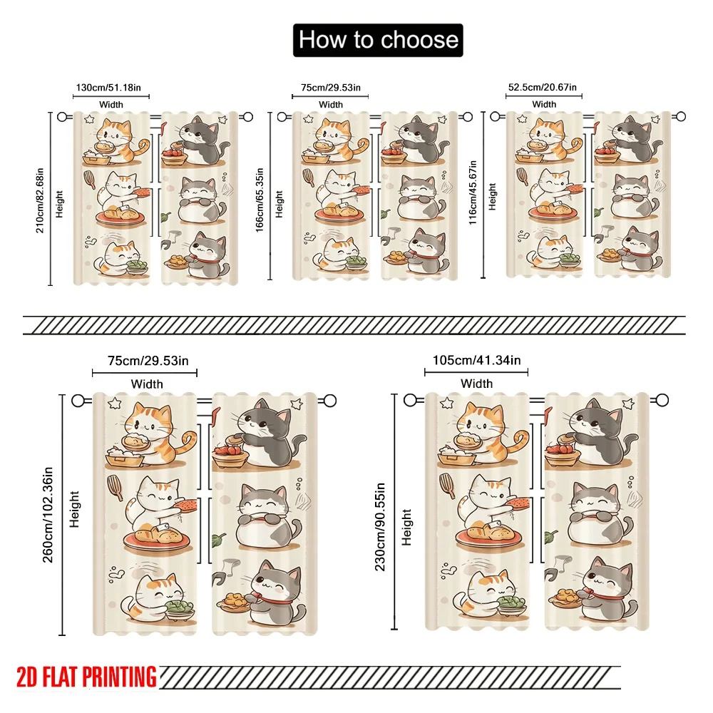 2pcs,2D plane printing Curtain - Home Cooking Youtube recensie en prijs