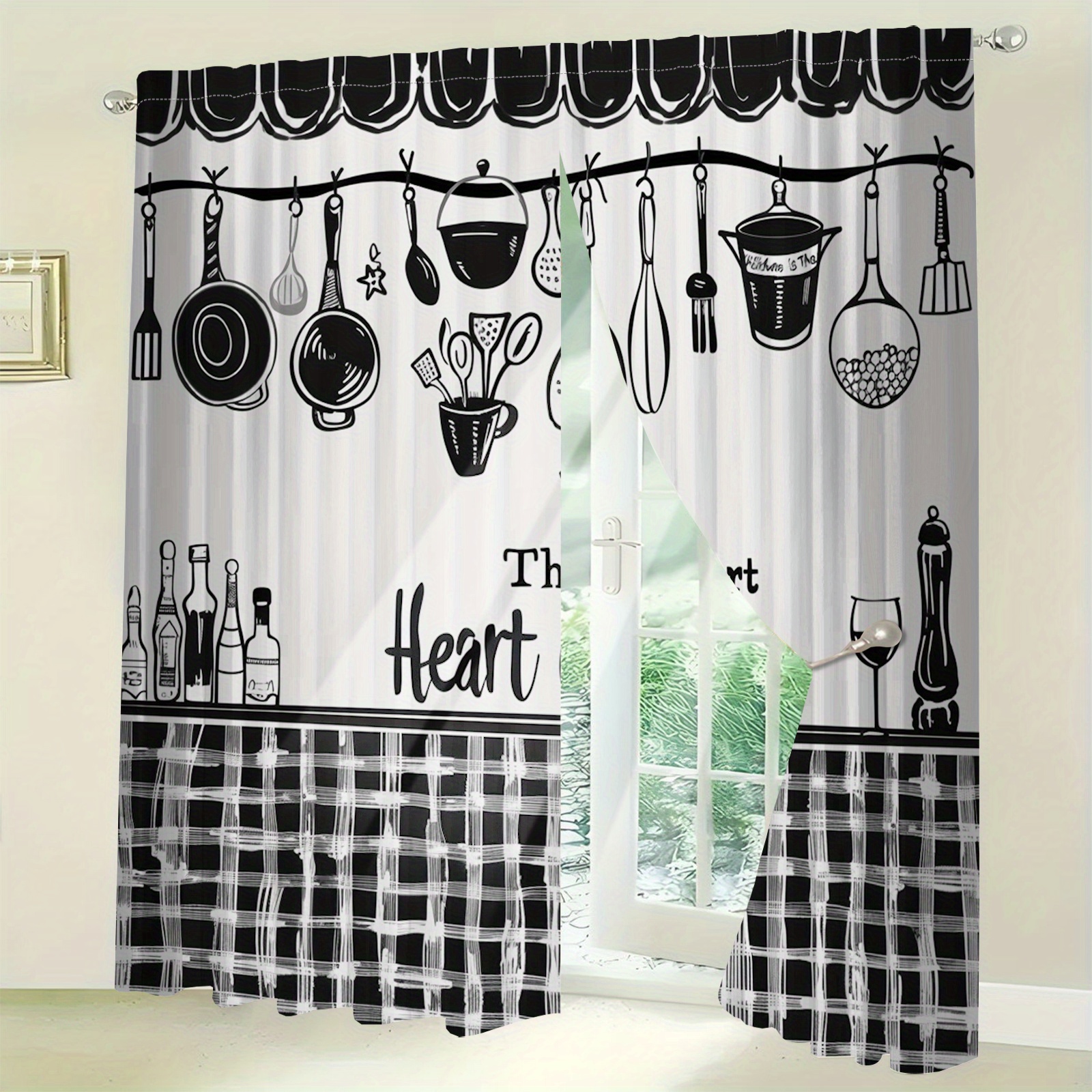 Kitchen Utensils Text Curtains - Home Cooking Youtube recensie en prijs